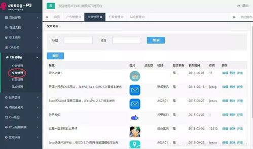 Jeecg首個開源插件CMS網(wǎng)站插件1.0正式發(fā)布